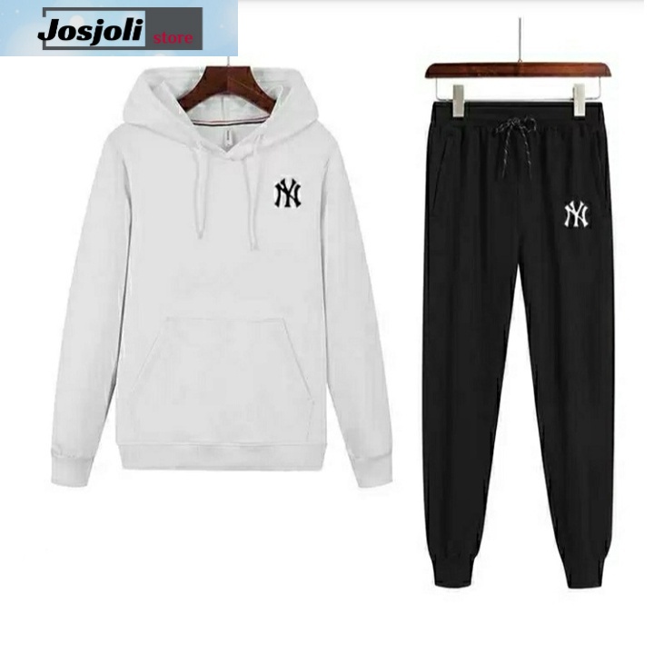 JOSJOLI_STORE/Stelan NY/Satu Stel Pria Dewasa Atasan Hoodie dan Bawahan Joger/Fit to L