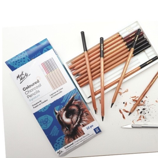 

Charcoal Mont Marte Coloured Charcoal Pencils Set 12 Mpn0042