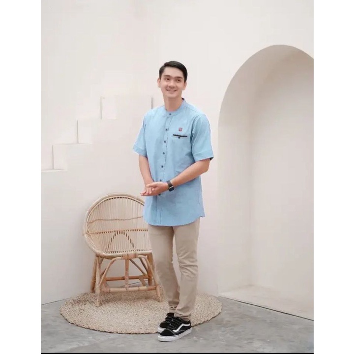 Koko Muslim Casual Lengan Pendek Pria Bahan Katun Adem Premium