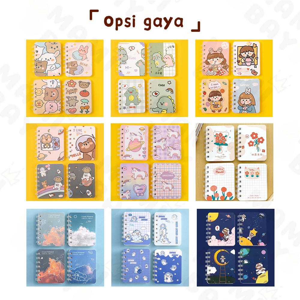 Mamibayi Buku Catatan Notebook Ring Motif Lucu Buku Tulis Ring Mini