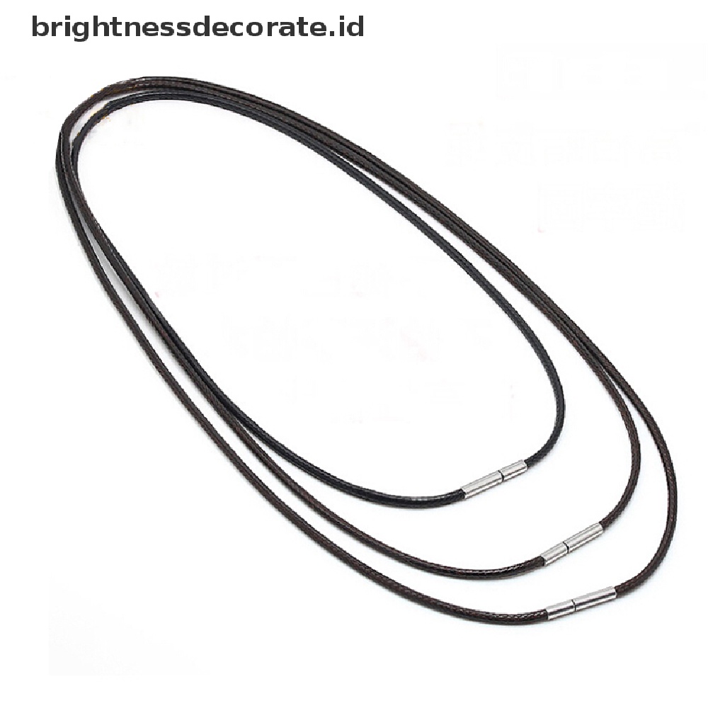 [Birth] Lilin Hitam Tali Kulit Stainless Steel Rotary Clasp Kalung Choker Tali Perhiasan [ID]