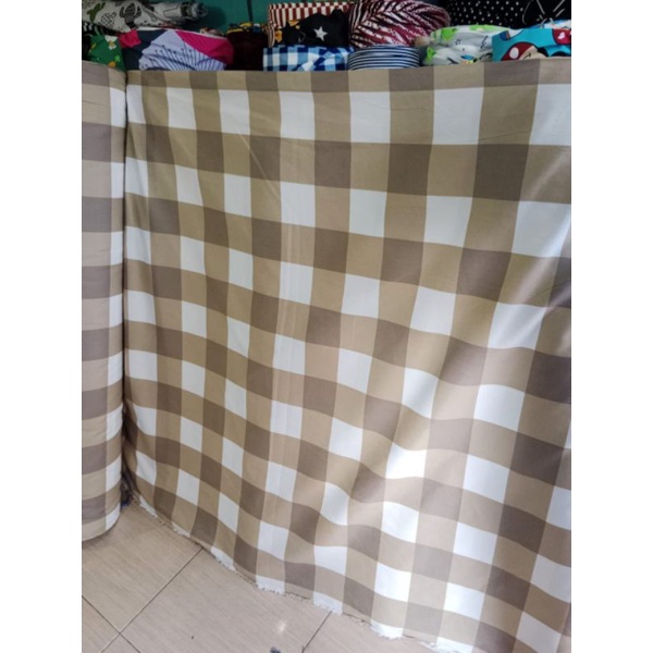 1/2 meter kain katun disperse import dan polimikro kain sprei motif kotak