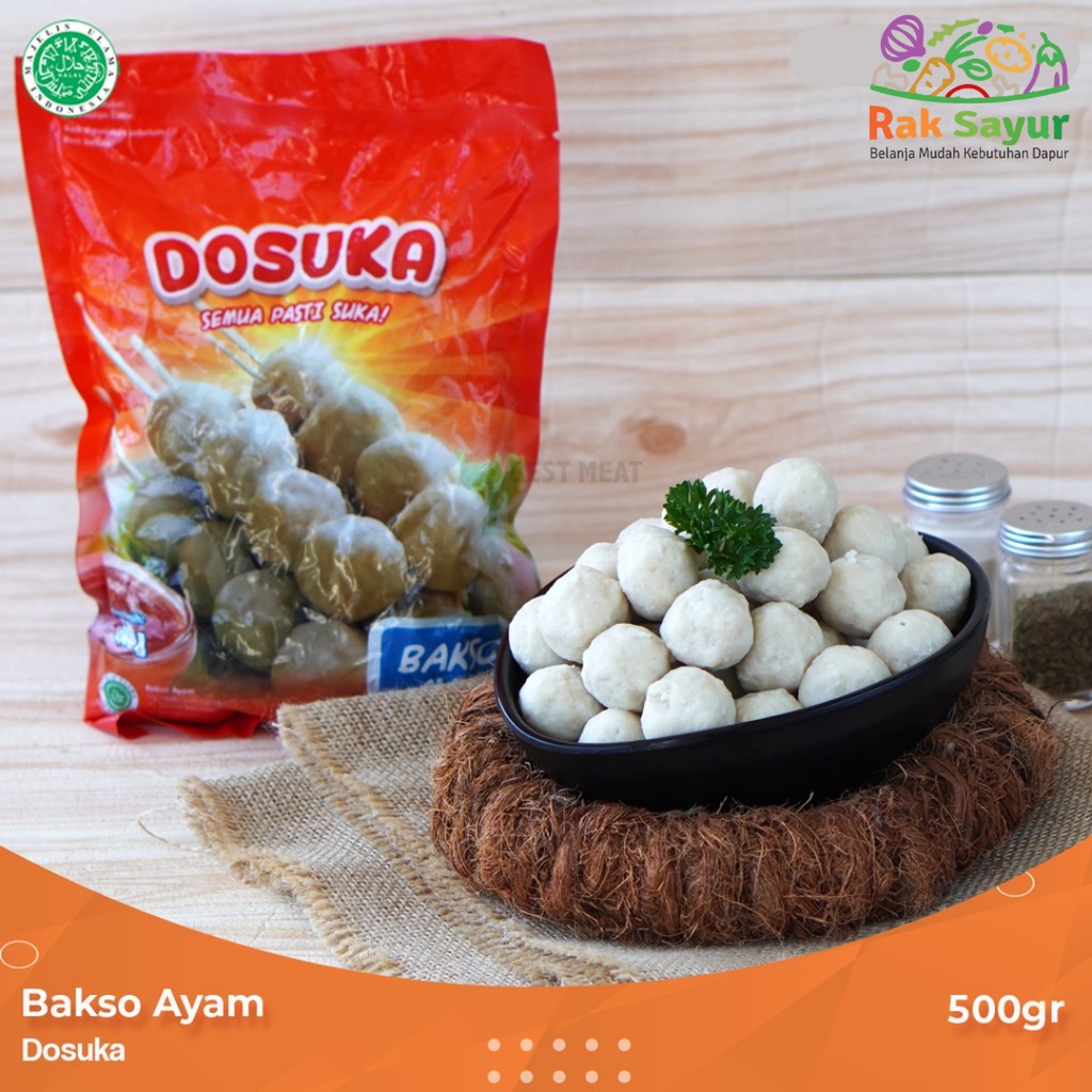 

Bakso Ayam Dosuka 500gr Frozenfood Rak Sayur Padang