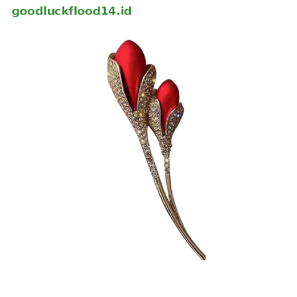 [GOOGFOUR] Mawar Merah Bros Pin Wanita Lencana Kerah Pin Gadis Mantel Jas Pakaian Decor [TOP]