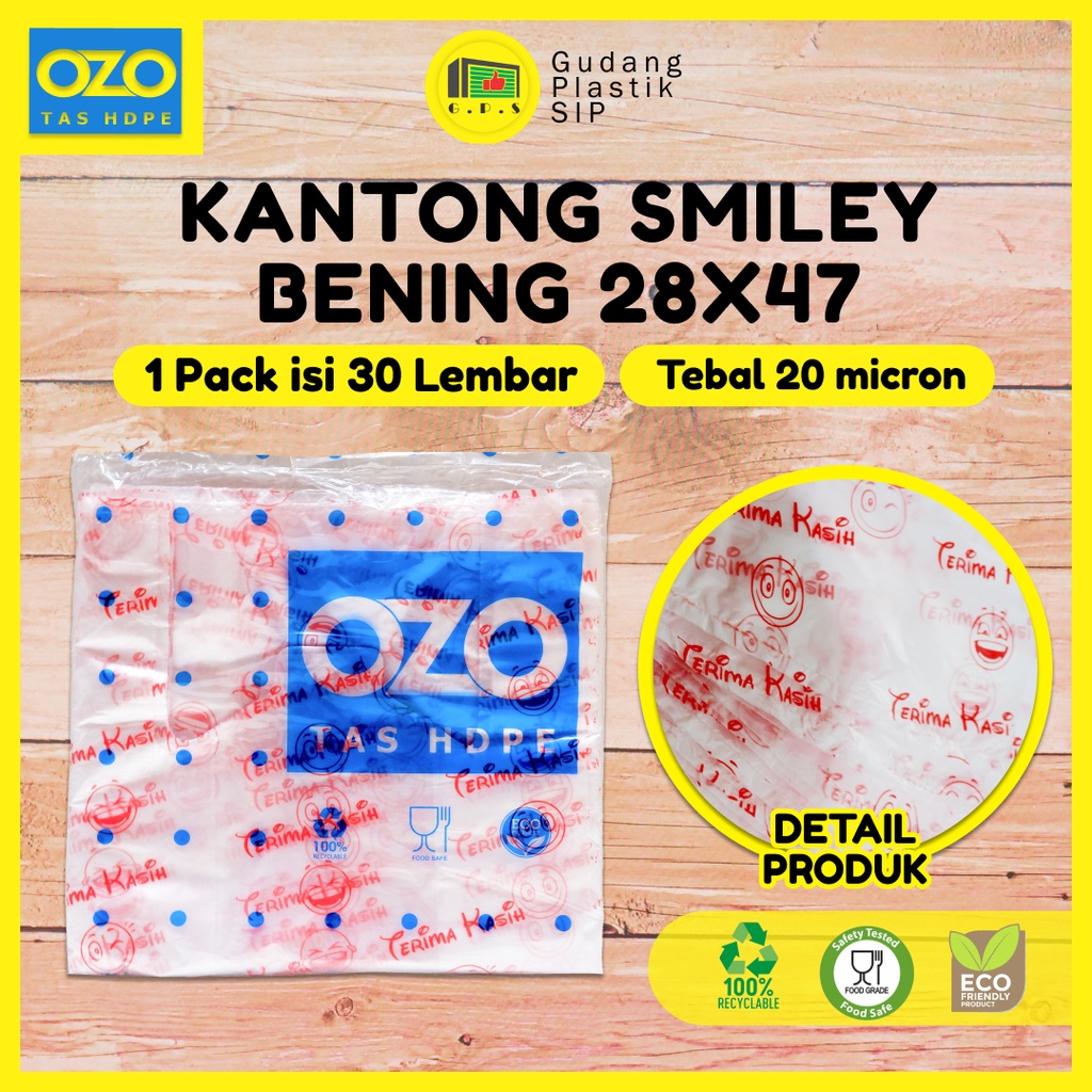 Kantong Plastik Kresek Bening Tebal Terima Kasih Smile UK 15/24/28