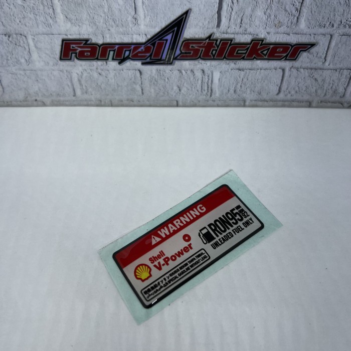 Sticker WARNING Stiker 3D peringatan PERTAMAX TURBO DEX SHELL TIMBUL - V-POWER 95