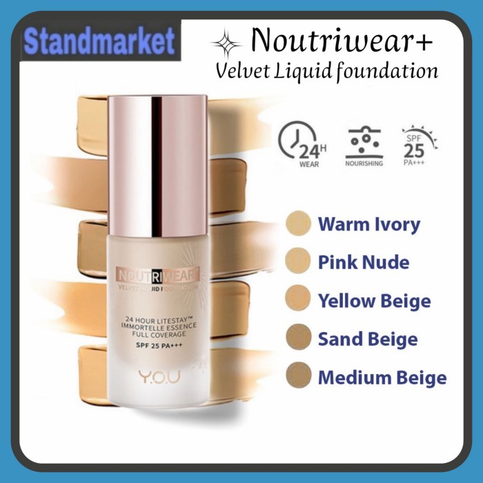 Diskon  You Noutriwear+ Velvet Liquid Foundation / Foundation Noutriwear You