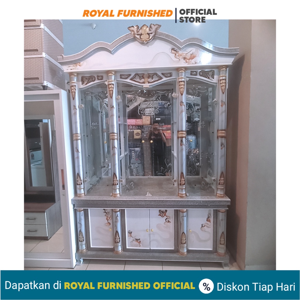 Lemari Pajangan Minimalis /Lemari Pajangan Kristal 4 Pintu Kaca / Lemari Kristal 4 Pintu