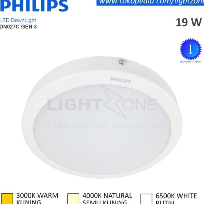 Lampu Downlight LED Outbow Philips DN027C LED20 Gen 3 19W 19 Watt