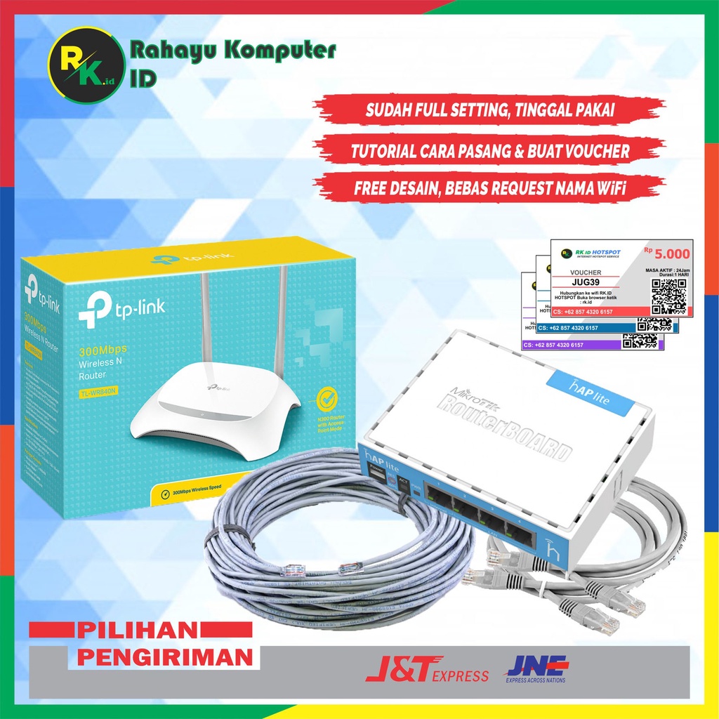 MIKROTIK RB941-2ND + TPLINK WR840N PAKET USAHA WIFI VOUCHER FULL SETTING TINGGAL PAKAI