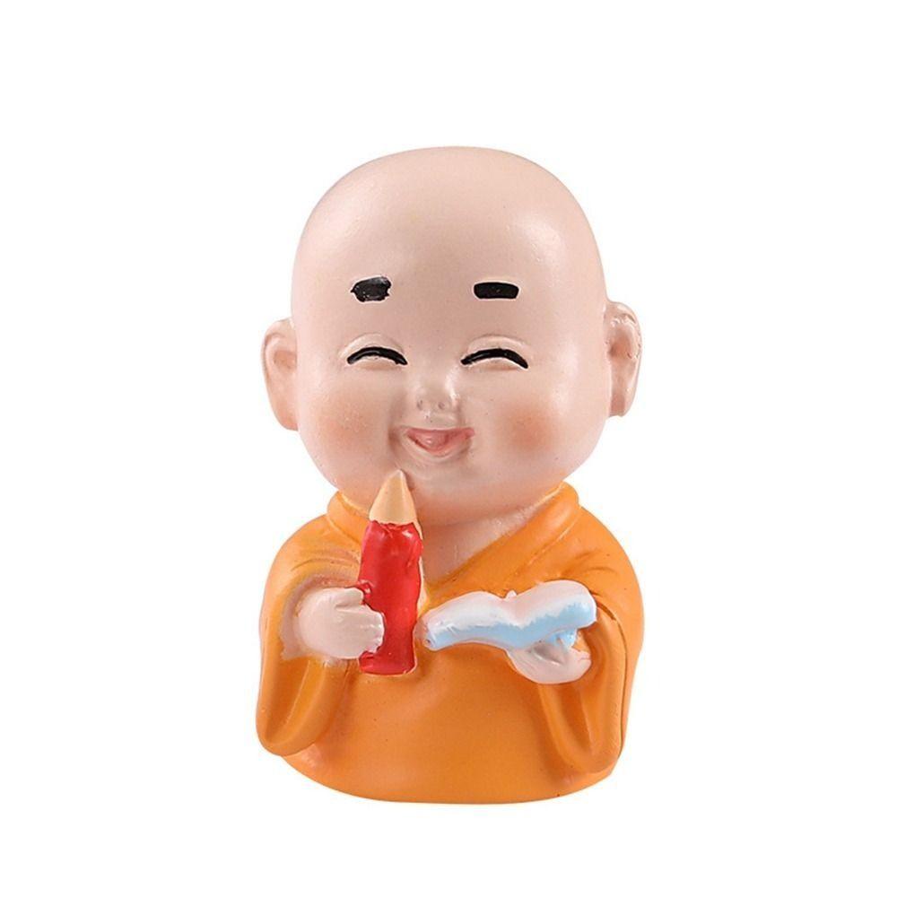 Augustina Buddha Ornamen Biksu Buddha Beberapa Gaya Lucu DIY Desktop Decor Kerajinan Resin Dekorasi Mobil Ornamen Kecil