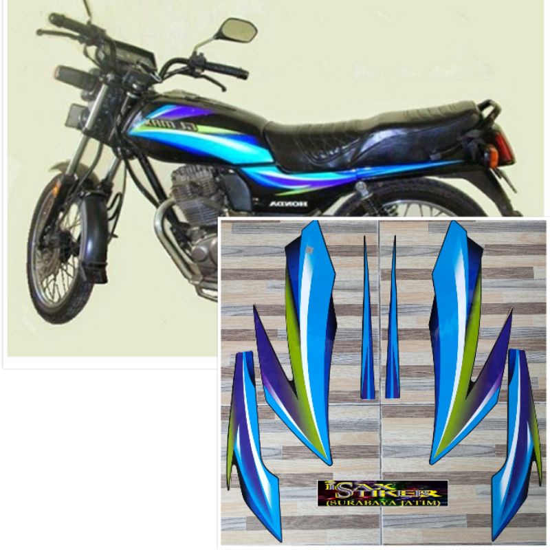 striping original Honda GL Max Hitam biru tahun 2004