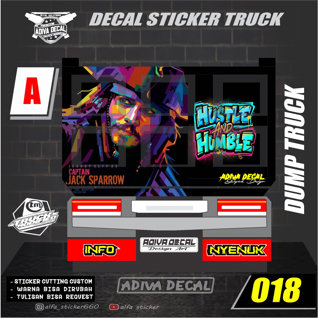STICKER decal pintu truck bebas design dan ukuran - stiker pintu truk 018