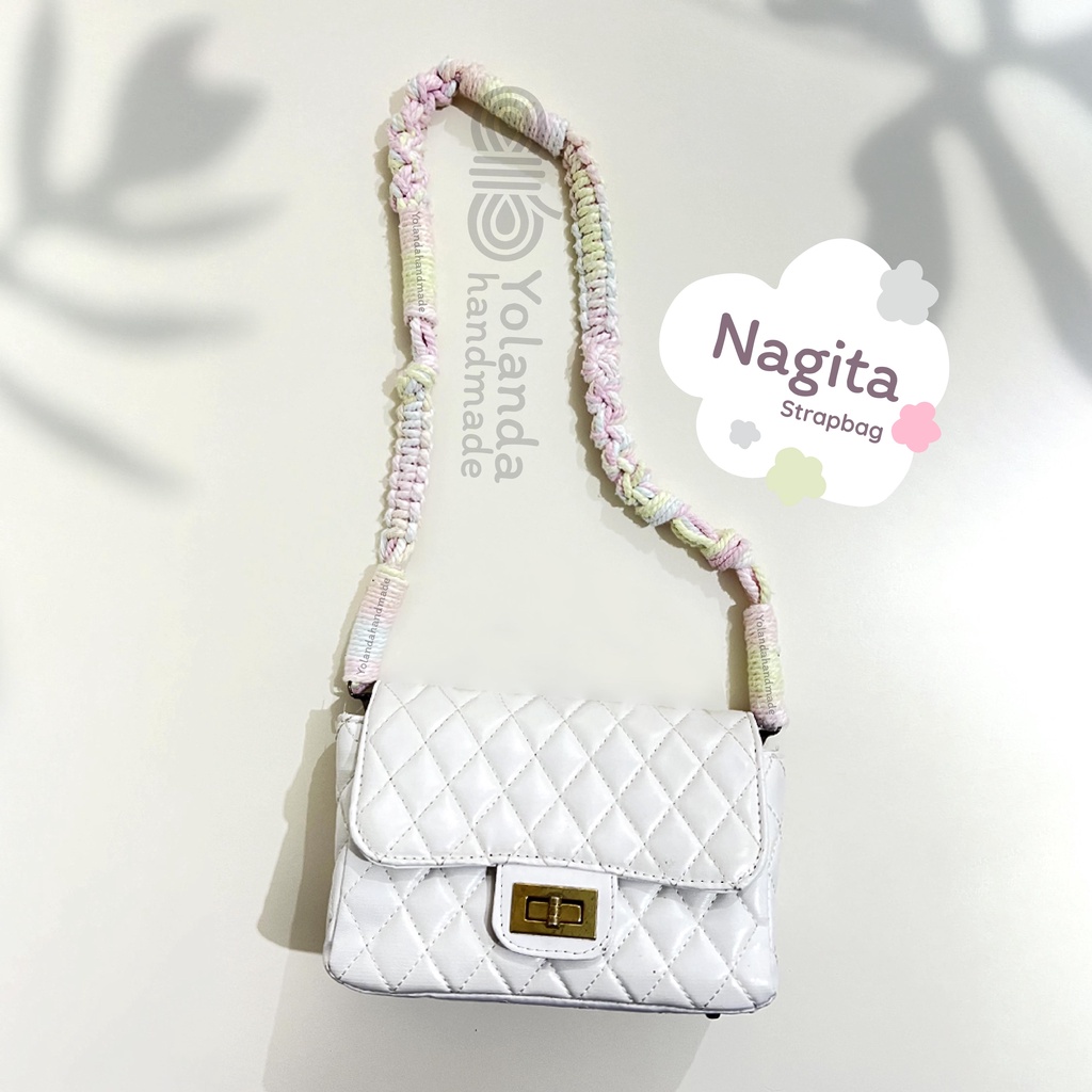 [TERMURAH] Tali Strap bag Macrame NAGITA | Premium | Tali kamera | Strap Bag Lucu | Custom | Puffy Bag | Sling Bag | Pendek |COD