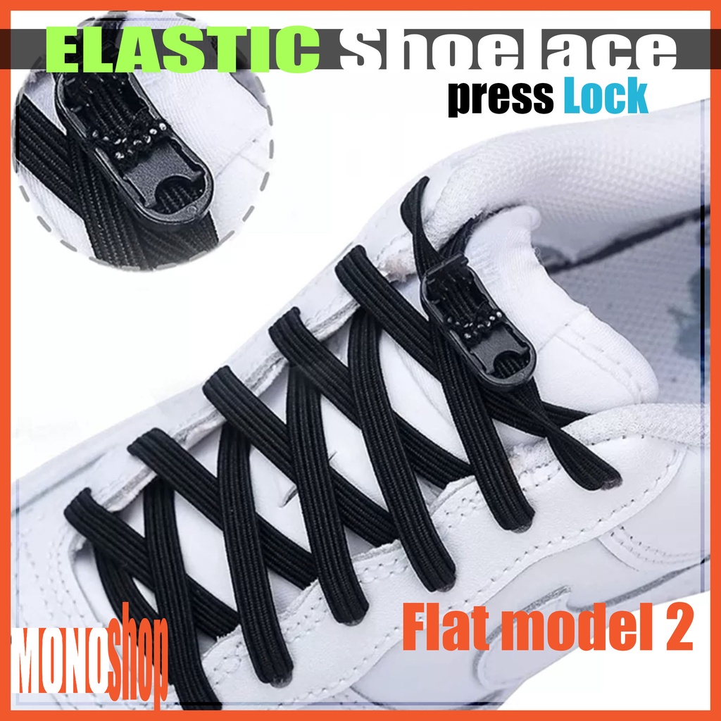 lazy shoelace sneakers flat elastic shoelace model buckle lock flat