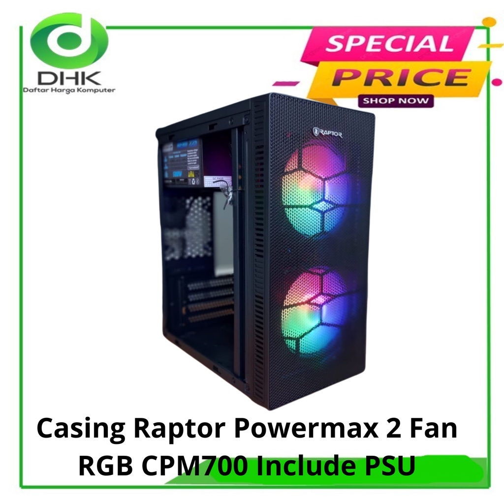 Casing Raptor Powermax CPM700 Include PSU 500W +2 FAN RGB