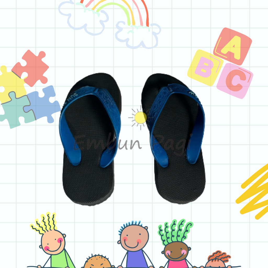 Sandal Jepit Anak Hitam Polos Warna Sun Swallow