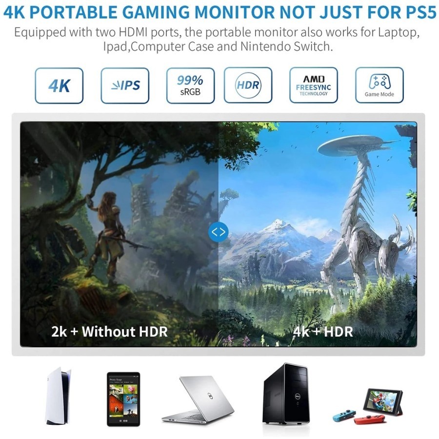 G-Story GS156PV Integrated LED Monitor For PS5 Playstation 5