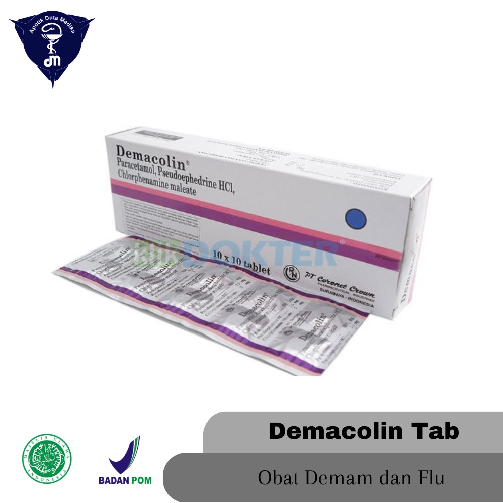 DEMACOLIN 10 TABLET - OBAT DEMAM PILEK DEWASA/DEMAM DEWASA/PILEK DEWASA