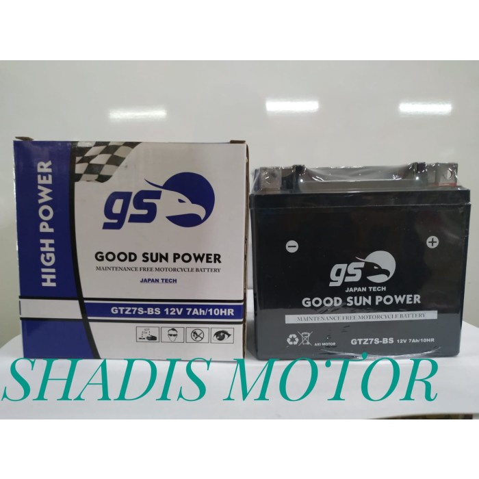 Aki Kering Merk GS Good Sun It GTZ7S-BS Motor Satria Fu Vario 125 150