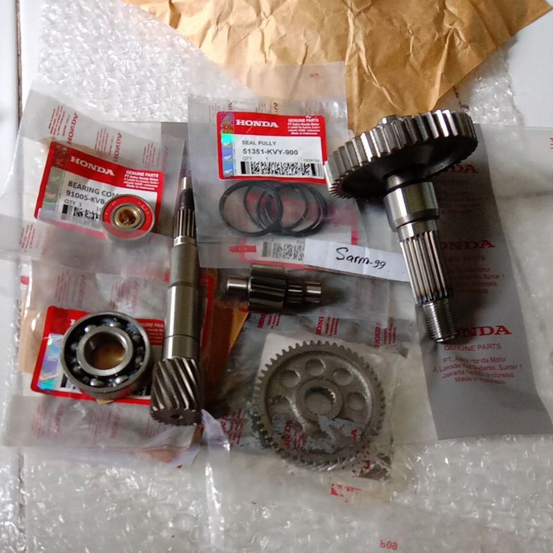 As Pully Belakang Plus Gigi Rasio Bearing Set Honda Beat Fi Stater Kasar Scoopy Fi Spacy Fi (KZL) OR