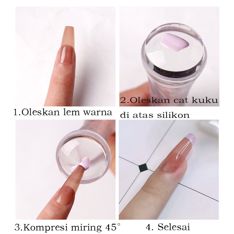 3pcs / Set Plat Stamper Scraper Stempel Transfer Kutek Gel Uv Bahan Plastik Transparan Untuk Nail Art / Manicure