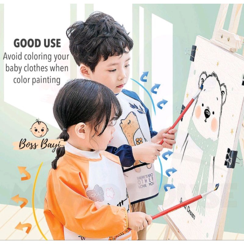 BOSS BAYI - Bib Panjang / Celemek Baju Bayi Anak Waterproof