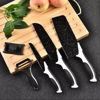 *LILBEBE* Loyal Bosque Knife Set 5in1 Pisau Dapur 5 in 1 Anti Lengket Stainless Steel Keramik Batu Maifan