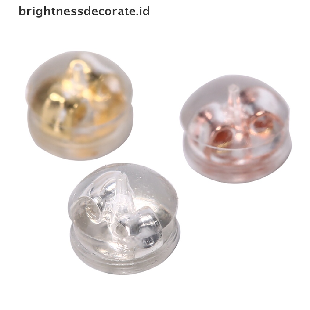 [Birth] 10pcs Earnuts Lembut Bening Anting Backs Plug Sumbat Temuan Perhiasan Bermanfaat [ID]