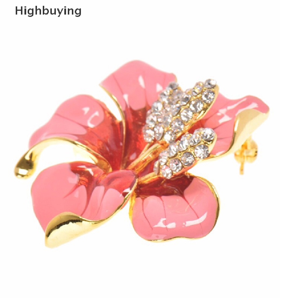 Hbid Fashion Wanita Pesona Enamel Bros Berlian Imitasi Kristal Lily Bunga Bros Pin Glory