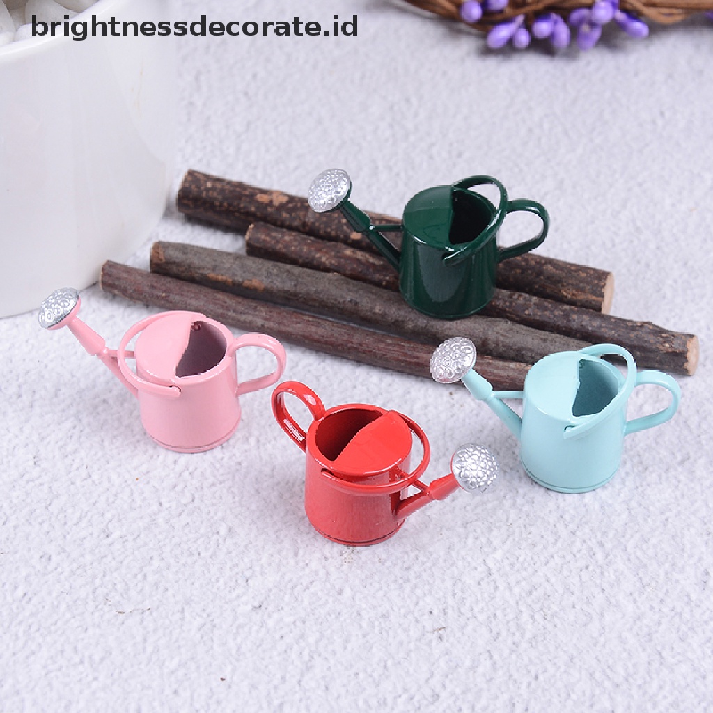 [Birth] 1per12alatan Metal Watering Can Taman Miniatur Dekorasi Untuk Anak Boneka Anak [ID]