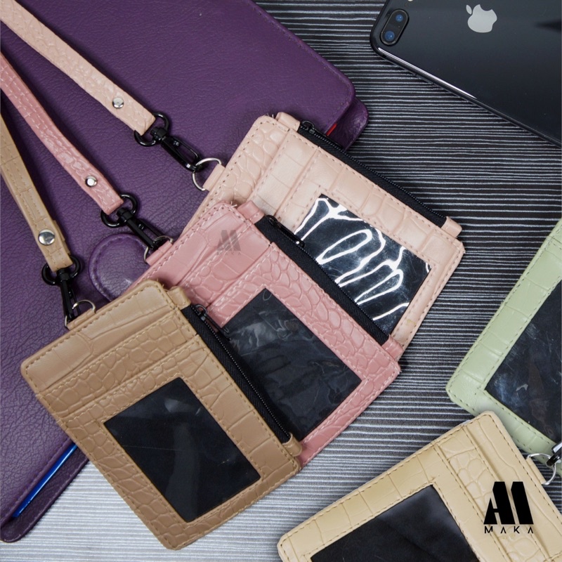 

RK ID CARD HOLDER CROCO DOFF LEATHER WALET / LANYARD TALI NAME TAG / KALUNG KARTU NAMA / DOMPET