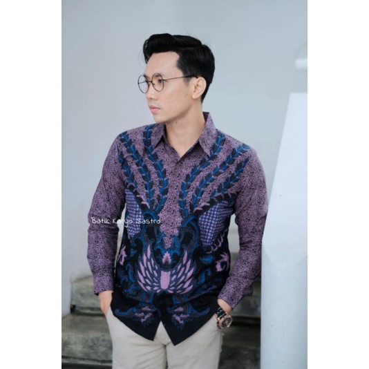 Atasan Kemeja Batik Pria Lengan Panjang Modern Slimfit Katun Lapis Furing