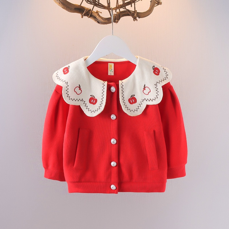 SW6-Sweater Cardigan Jaket Anak Bayi Perempuan Import Apel