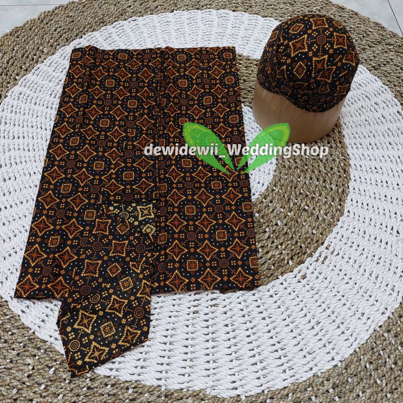 [Setelan] Sapit Urang + Blangkon | Motif Cakarayam / Cakaram Hitam