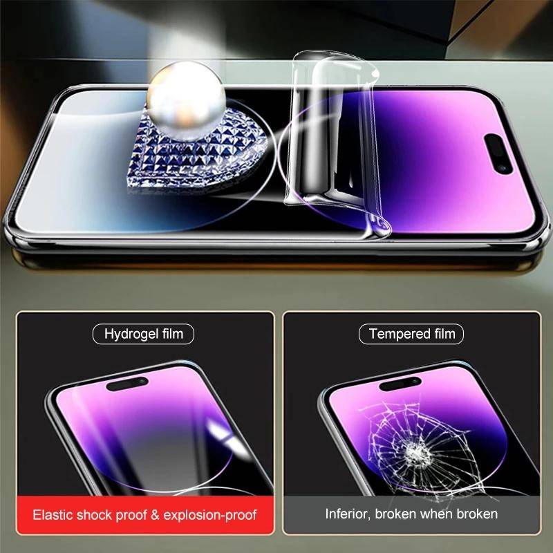 Pelindung Layar Film Hydrogel 3-in-1 Pelindung Kamera Film Belakang Untuk iPhone 6 6s 78 Plus SE 2020 2022 X Xs XR Max