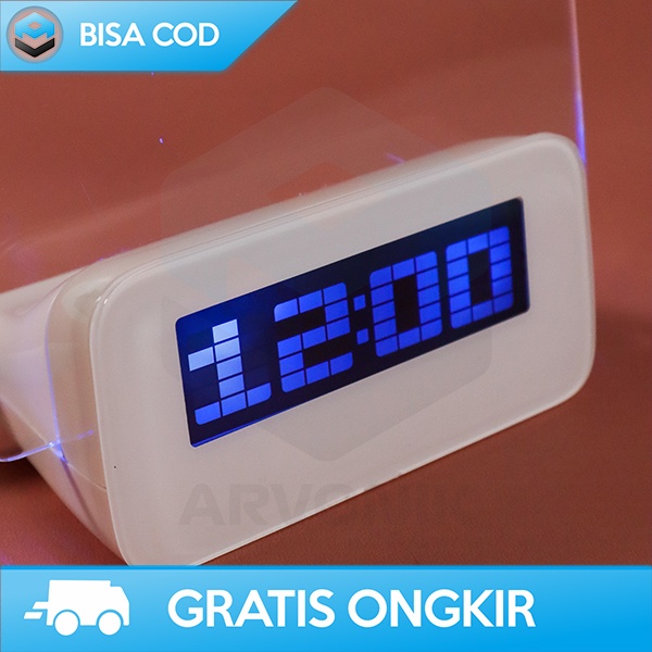 JAM ALARM LCD DISPLAY JAM MULTIFUNGSI DENGAN MEMO BOARD DESAIN MODERN