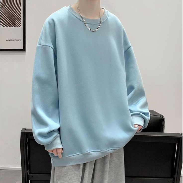 BASIC POLOS Sweater Crewneck Oblong Pria Wanita Oversize Style Korean Kasual Fashion Gaya Santai Trendy