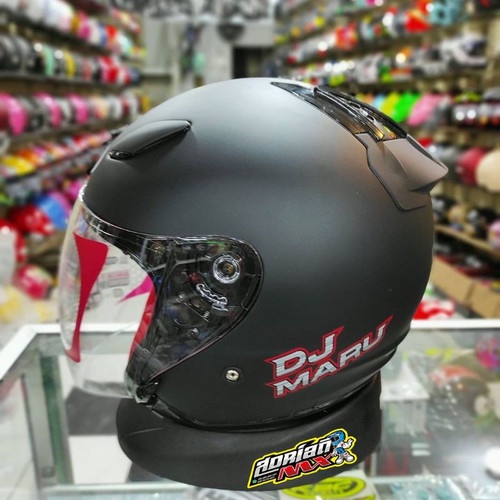 Helm Half Face KYT DJ Maru Black Doff / Hitam Doff