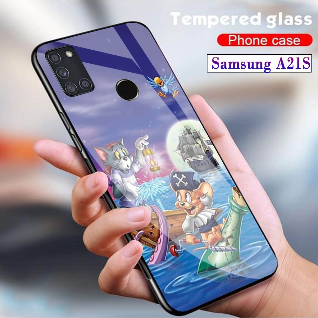 Softcase Glass Kaca SAMSUNG A21S - Case Hp Pelindung Handphone SAMSUNG A21S [ A93]