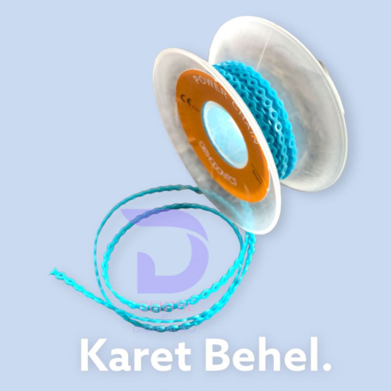 DENTAL KARET BEHEL POWER CHAIN WARNA BIRU BABY