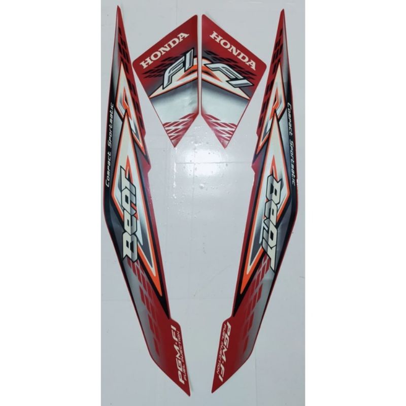 striping Beat fi 2014 merah maroon stiker ori Honda Beat Fi 2014 merah striping original beat fi 201