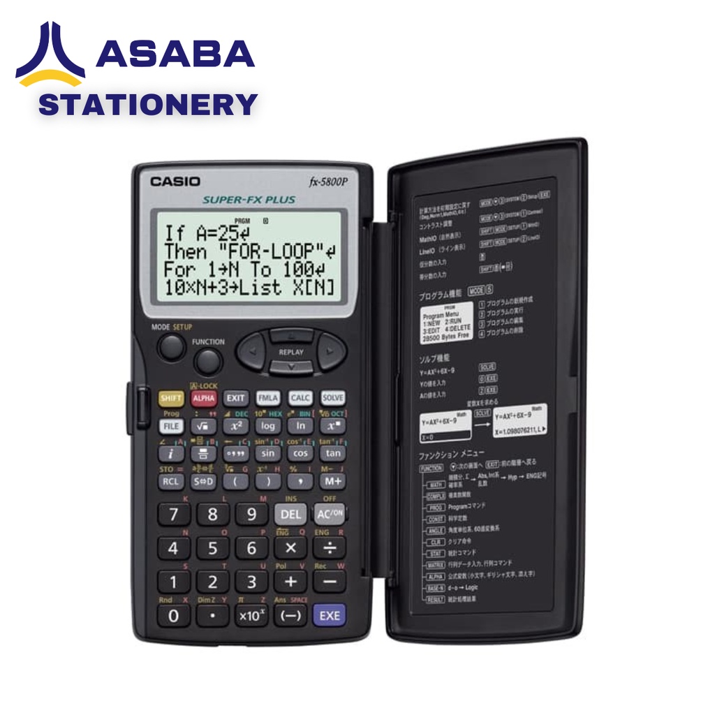 

ASABA STATIONERY - KALKULATOR SEKOLAH/KULIAH CASIO FX-5800P