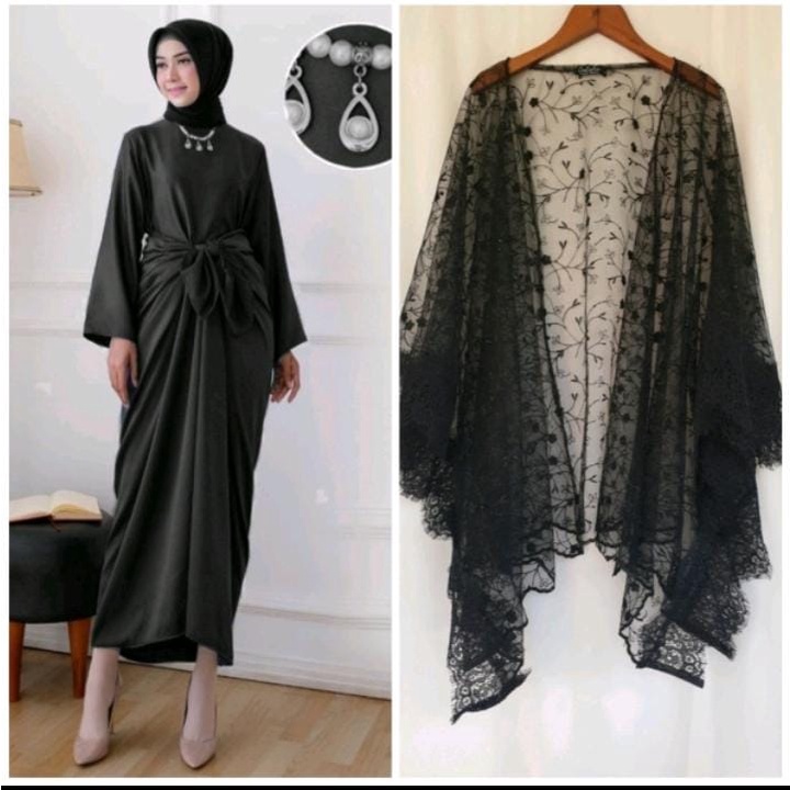 CHIRA One Set Kafta + Outer / Kaftan ikat Outer Premium Kaftan Lebaran Dress Kondangan Raya Dress Lengan Panjang