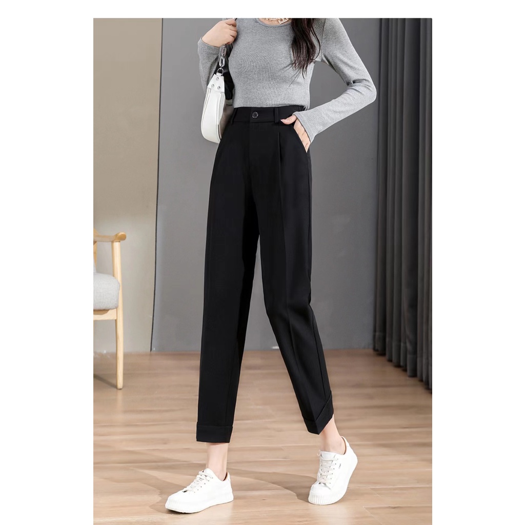 NEW!S-2XL Celana Kulot Wanita High Waist Loose Pants Cullote Kasual Celana Yang Dipotong