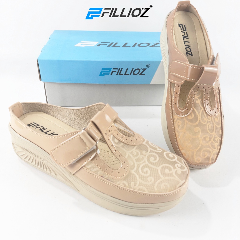 Wedges Sandal Wanita / Sandal Wedges Terbaru Fillioz Natasya Brukat Bunga