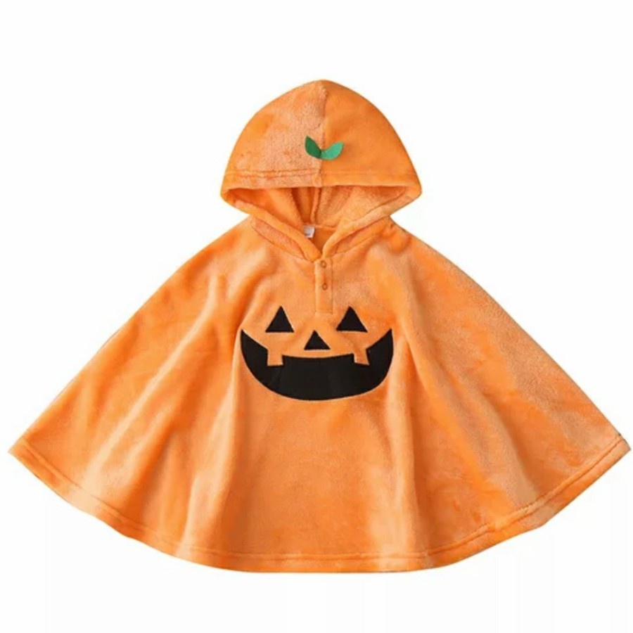 Baby pumpkin hooded cape baju bayi pumpkin halloween costume labu