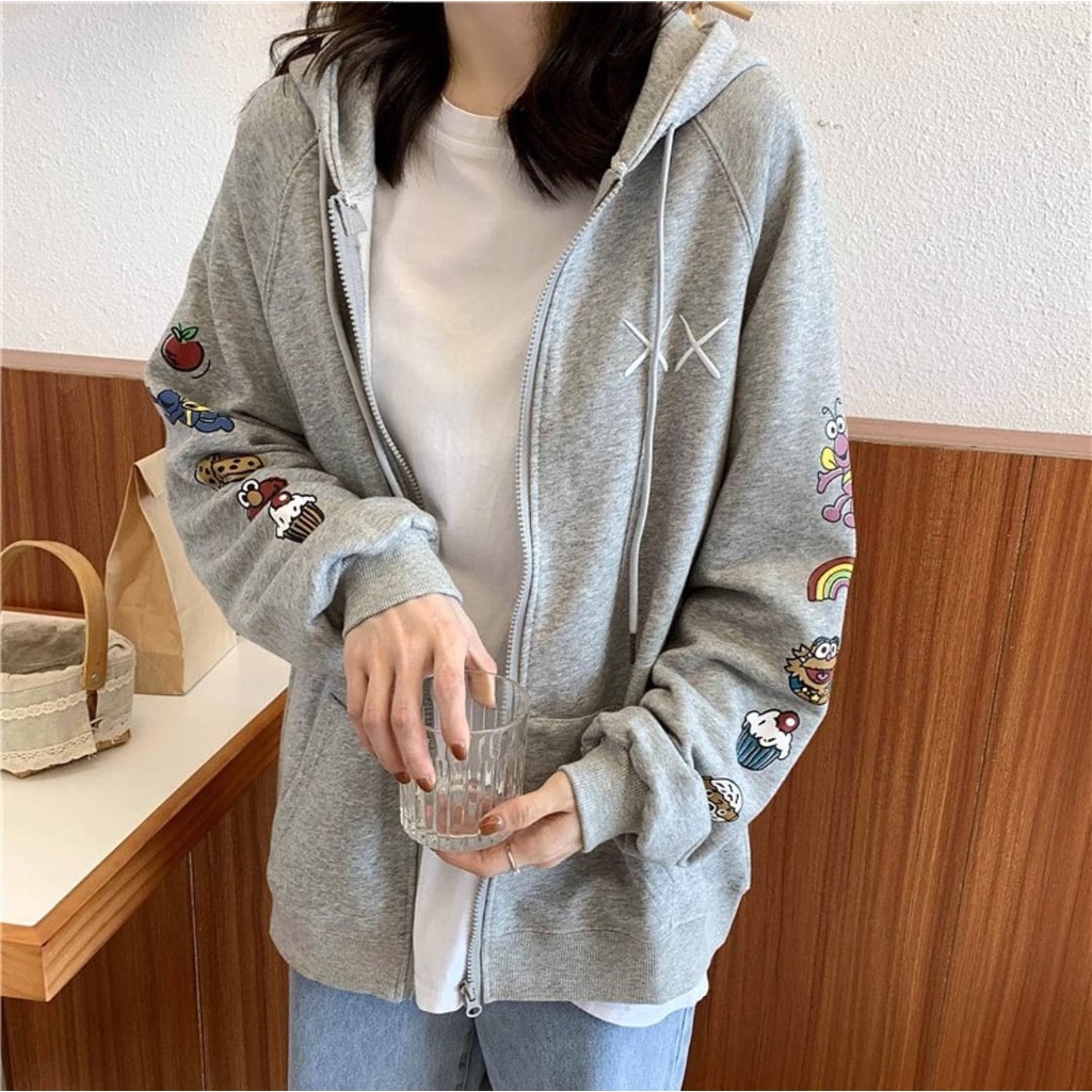 JAKET HOODIE WANITA | SESAME ZIPER HOODIE SWEATER WANITA