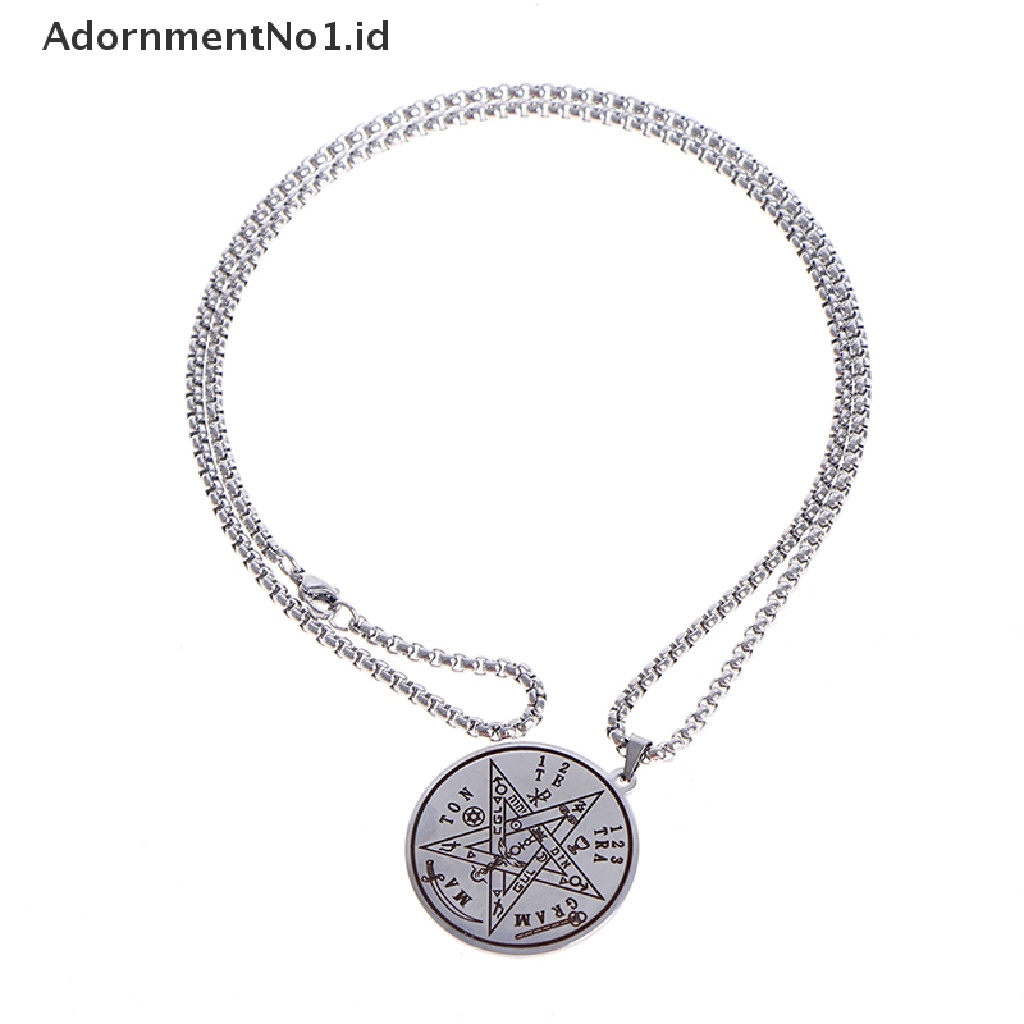 [AdornmentNo1] 1pc Kalung Pagan Tetragrammaton Pentagram Pendant Wicca Supernatural [ID]