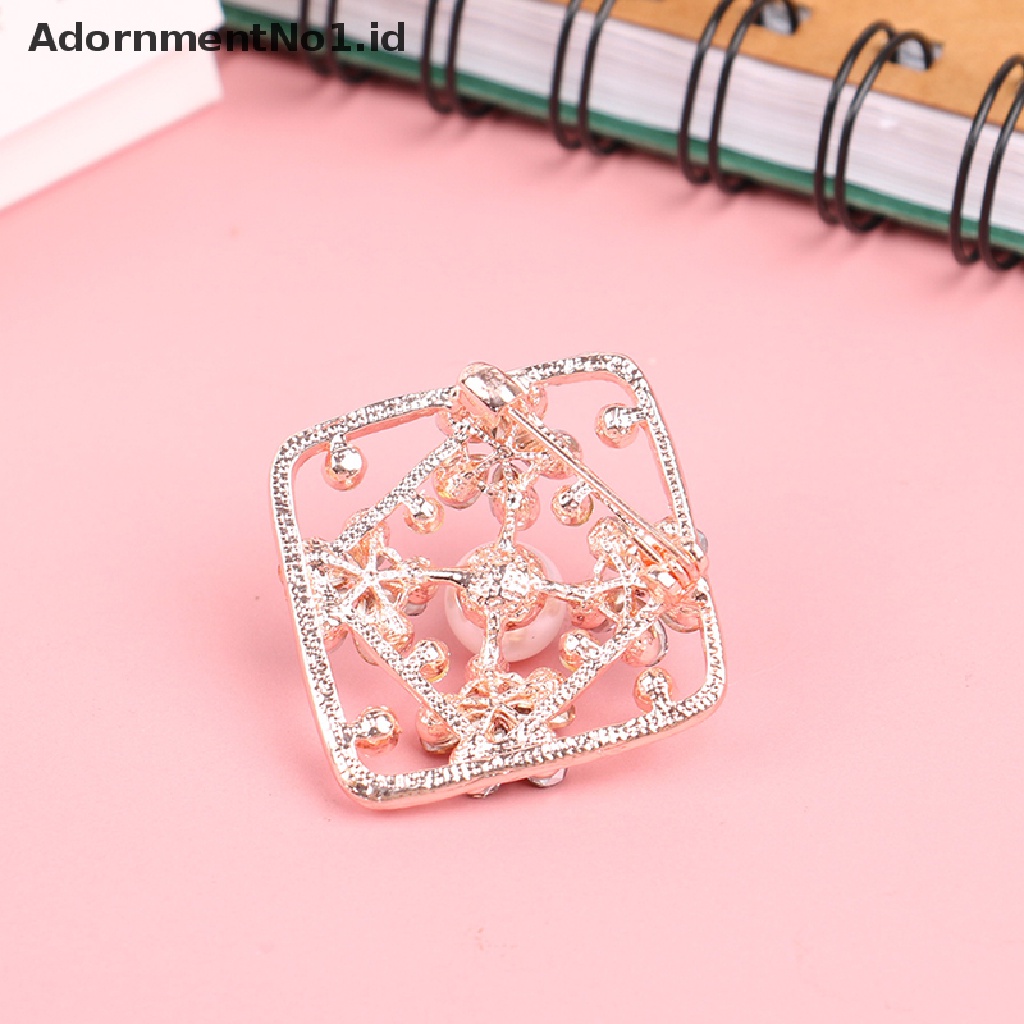 [AdornmentNo1] Fashion Mutiara Berlian Imitasi cross Bros Pin Netral Aksesoris Perhiasan [ID]